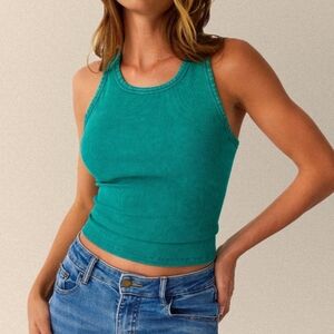 Automet Green Washed Rib Tank Top. Size xsmall. New.